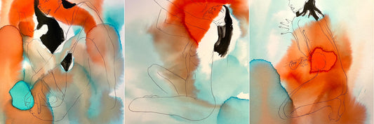 96 - Turquoise and Vermillion New Piece