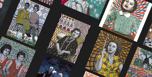 Banner showing thumbnails of the work of artist Soheila Sokhanvari