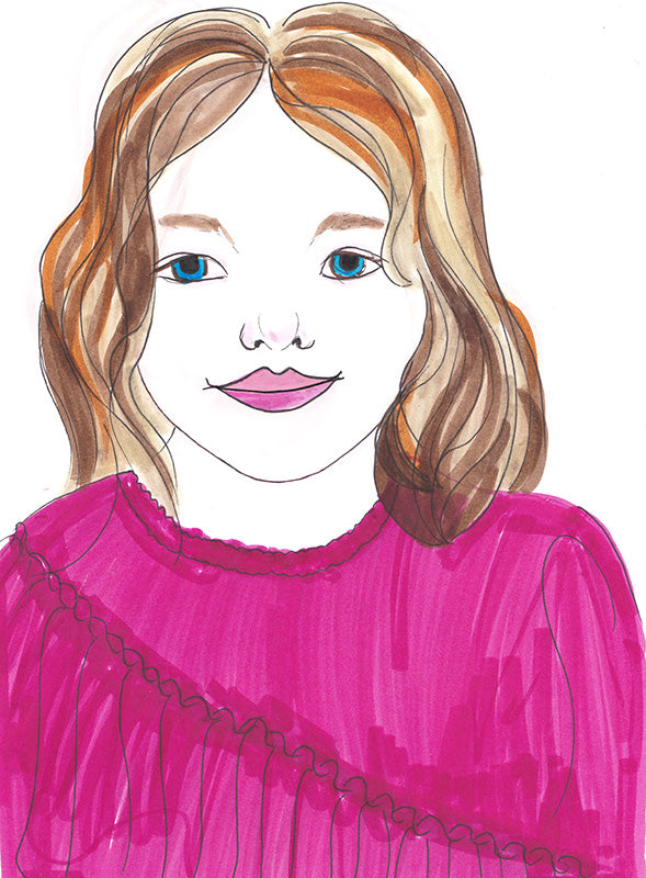 Portrait of young girl in pink top - Bournemouth 9 April 2023