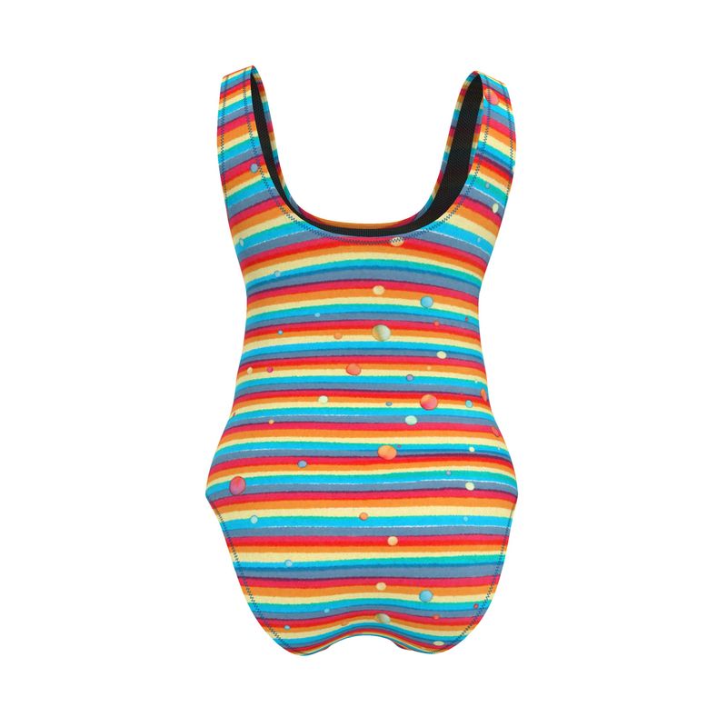Swimsuit - Rainbow Splash on Stripes