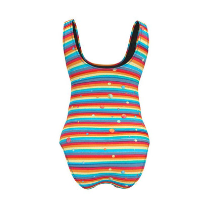 Swimsuit - Rainbow Splash on Stripes