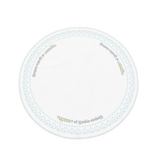 Circular Round Tablecloth with ‘Queen Of’ fun text design