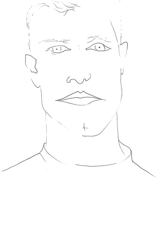 Portrait of John - line drawing black white - Bournemouth 9 April 2023