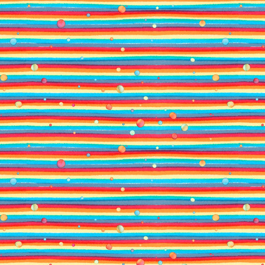 Rainbow Splash on Stripes Pattern
