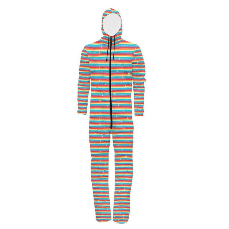 Hazmat Suit - Rainbow Splash on Stripes