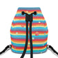 Bucket Backpack - Rainbow Splash on Stripes