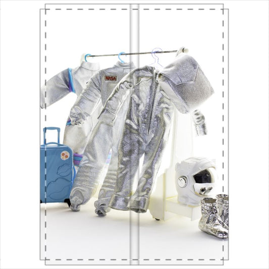 2 Panel Folding Screen - Silver Space Suits Fashion Vignette