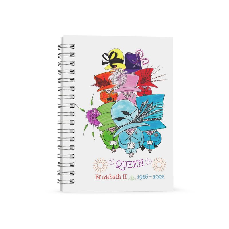 Spiral Notebook - QEII commemorative with rainbow Queens