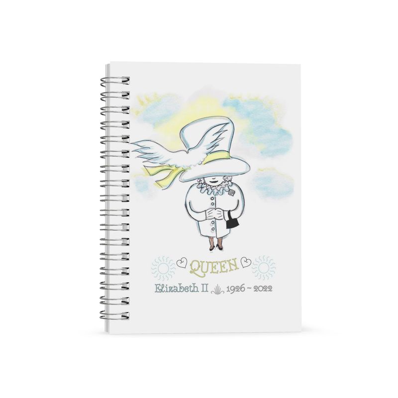 Spiral Notebook - Angelic Queen Elizabeth II with commemorative text