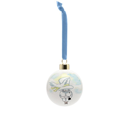 Bone China Bauble Decoration - Angelic Queen Elizabeth II cartoon