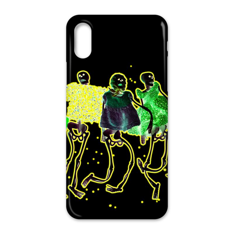 iPhone Case - Green Halloween Party Skeletons