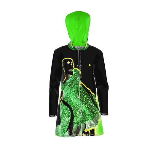 Women's Hooded Rain Mac -  All Year Halloween Party Skeletons
