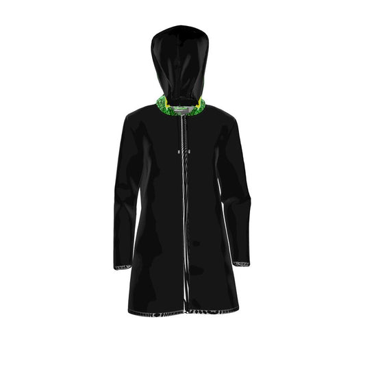 Women's Hooded Rain Mac - All Year Halloween with Skull Hood