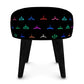 Round Stool - Black, Blue Hangers Multi Pattern