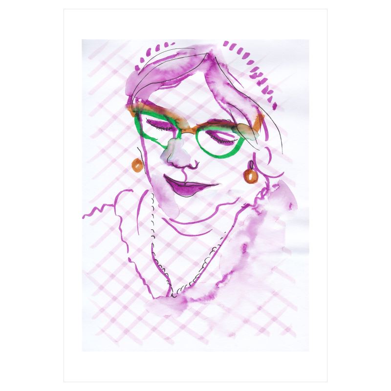 A3 Doodle Portraits - Kathy pink 24 January 2023