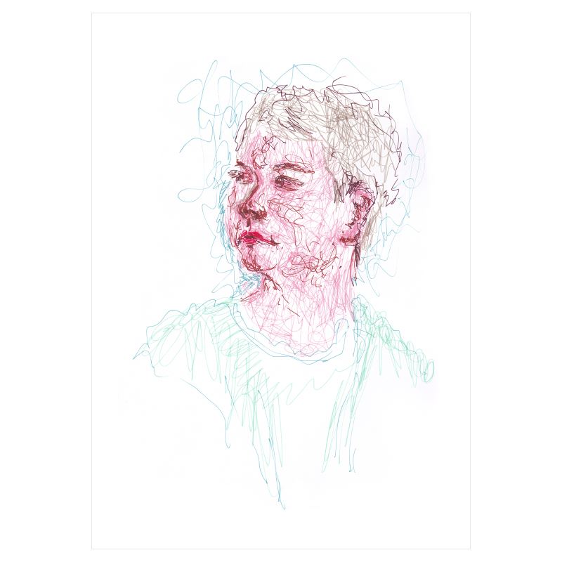 A3 art print - Bella scribble portrait 2 February 2023