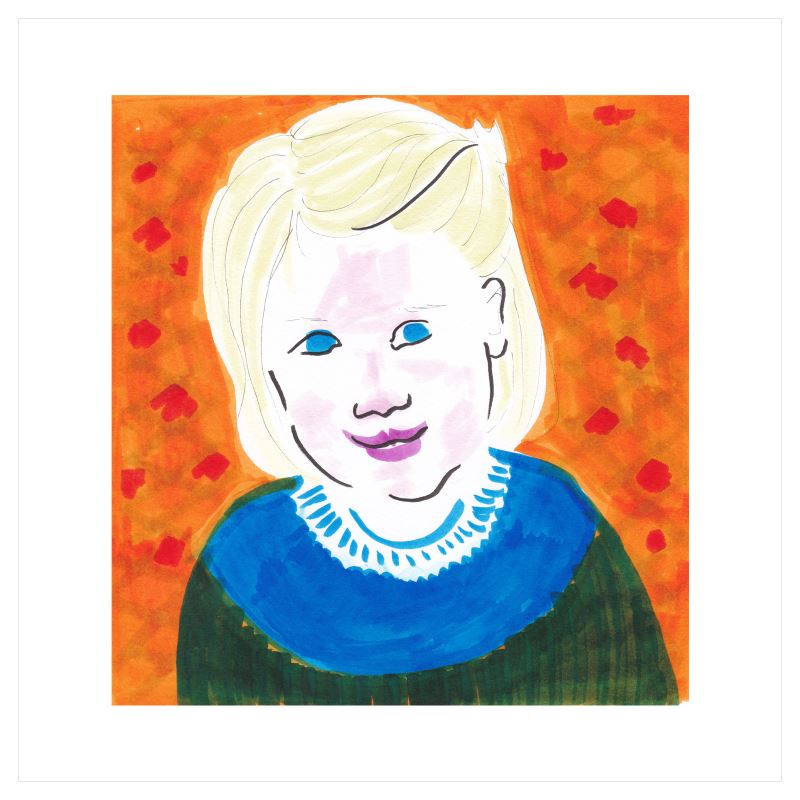 35 x 35 cm fine art print - little girl - orange 3 February 2023