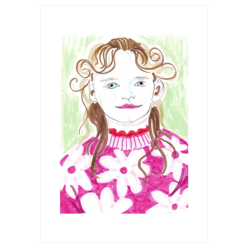 A3 art print - Girl with daisy top 7 February 2023
