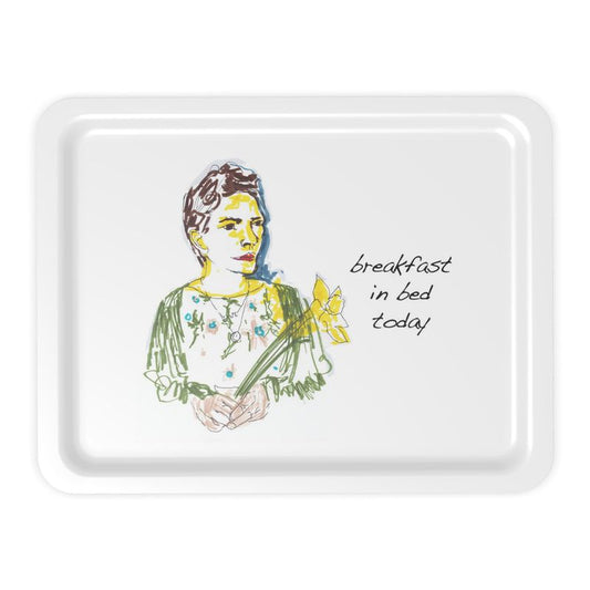 Tray - Breakfast In Bed - Woman with daffodils
