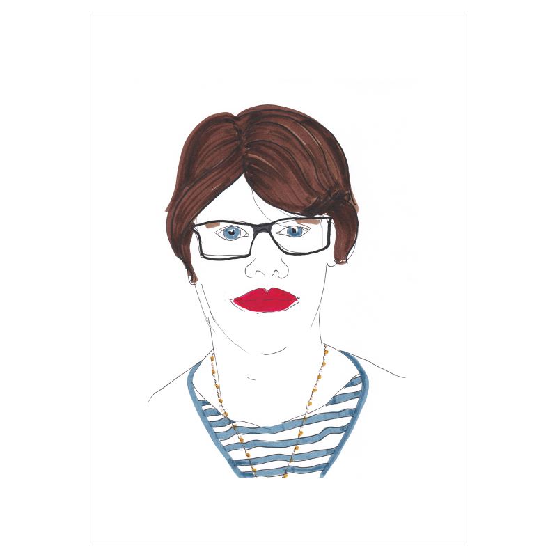A3 art print - Women With Red Lipstick - 12 February 2023