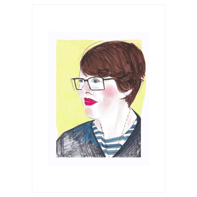 A3 art print - Woman With Dark Hair Side View - 12 February 2023