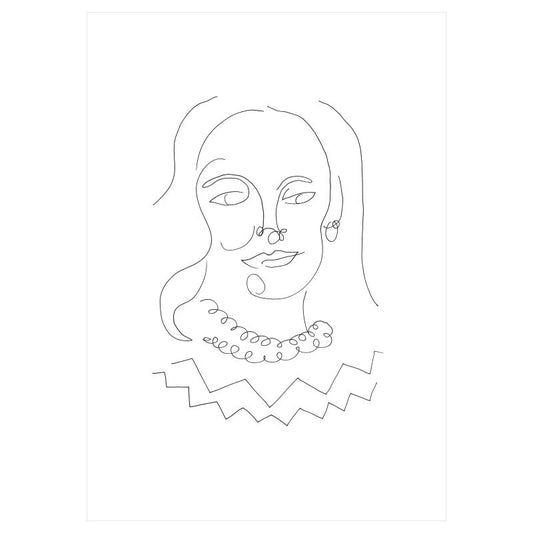 A3 art print - Black and White Line Portrait - 9 February 2023