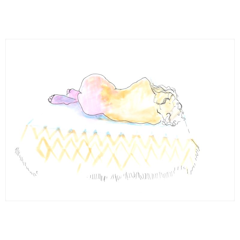 A3 art print - Female Figure Curled Up - November 2022