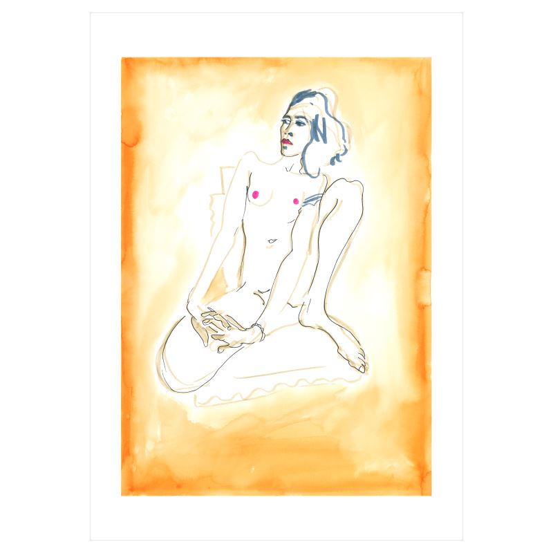 A3 Art Print - Kali With Orange Background - 22 January 2023
