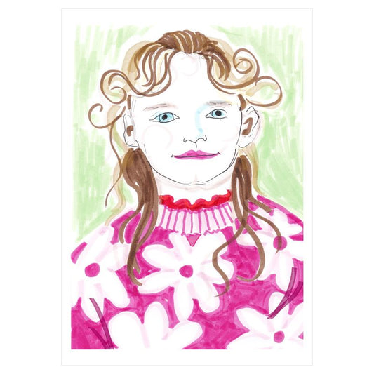 A5 art print - Girl with daisy top 7 February 2023